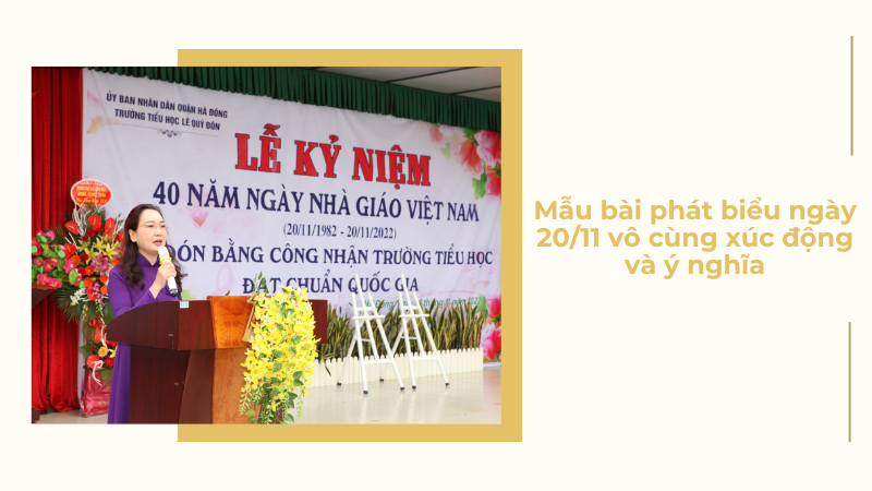 Tổng hợp các mẫu bài phát biểu ngày 20/11 vô cùng xúc động